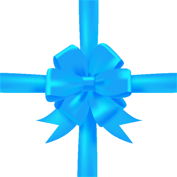 Ribbon Light Blue Icon3 - Present (600x600), Png Download