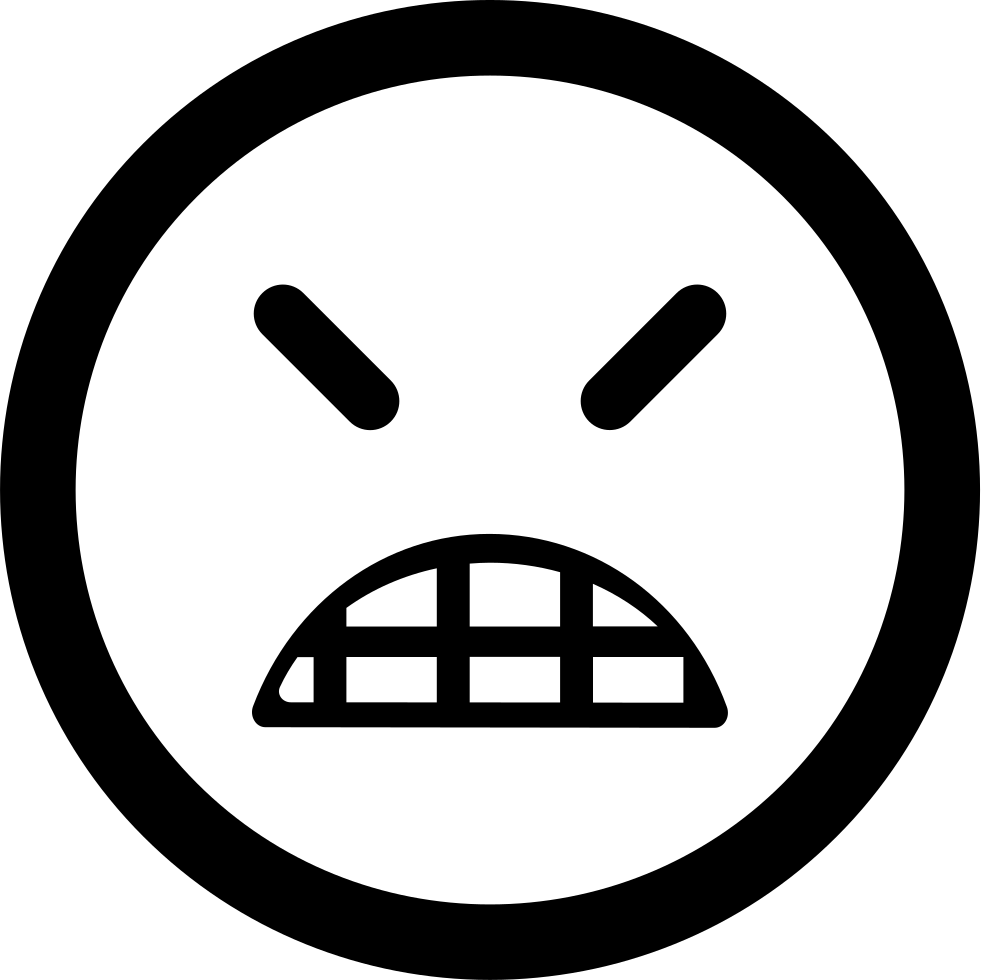 Angry Emoticon Square Face With Closed Eyes Comments - Letter N In A Circle (981x980), Png Download