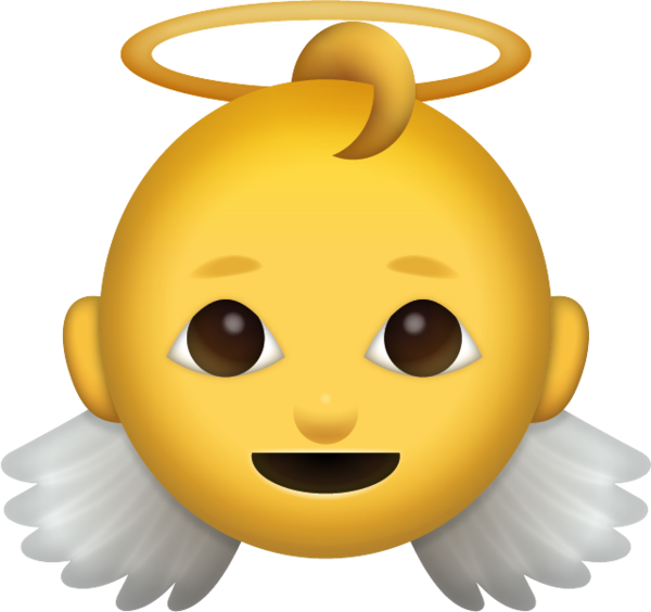 Emoji Baby Angel (600x564), Png Download