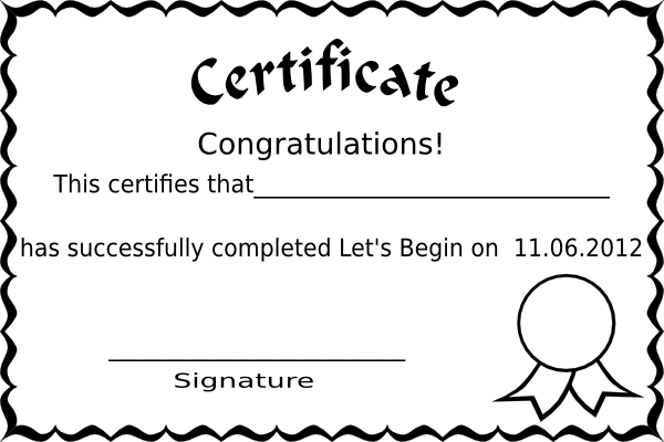 Certificate Clip Art At Clker - Certificate Borders And Frames (600x400), Png Download