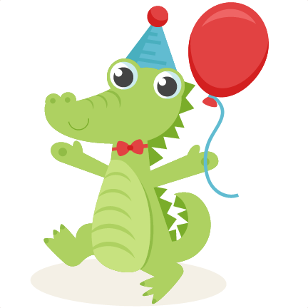 Birthday Alligator Svg Scrapbook Cut File Cute Clipart - Alligator Birthday Clip Art (432x432), Png Download