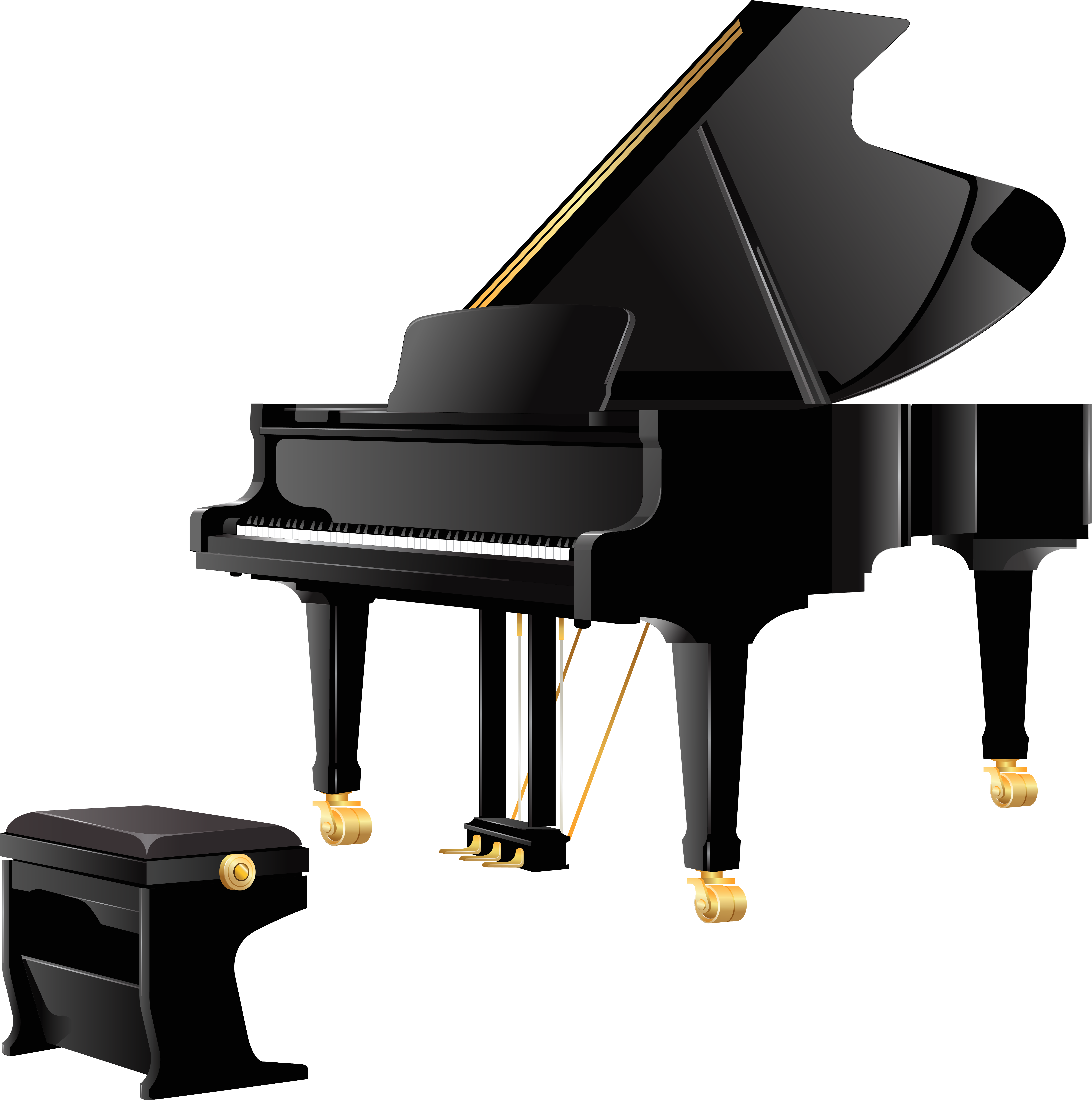 Gold Clipart Piano - Fondos De Musica Para Presentaciones (6206x6251), Png Download