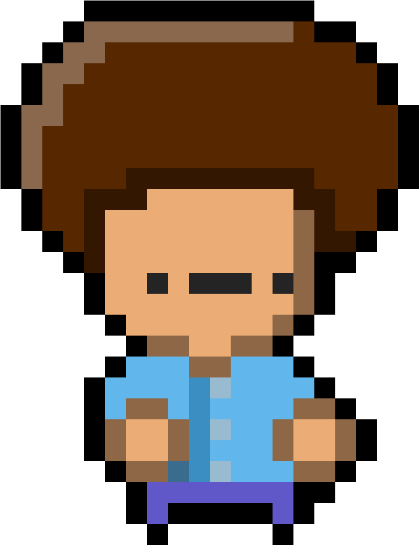 Bob Ross - Pixel Art Alien Png (902x1189), Png Download