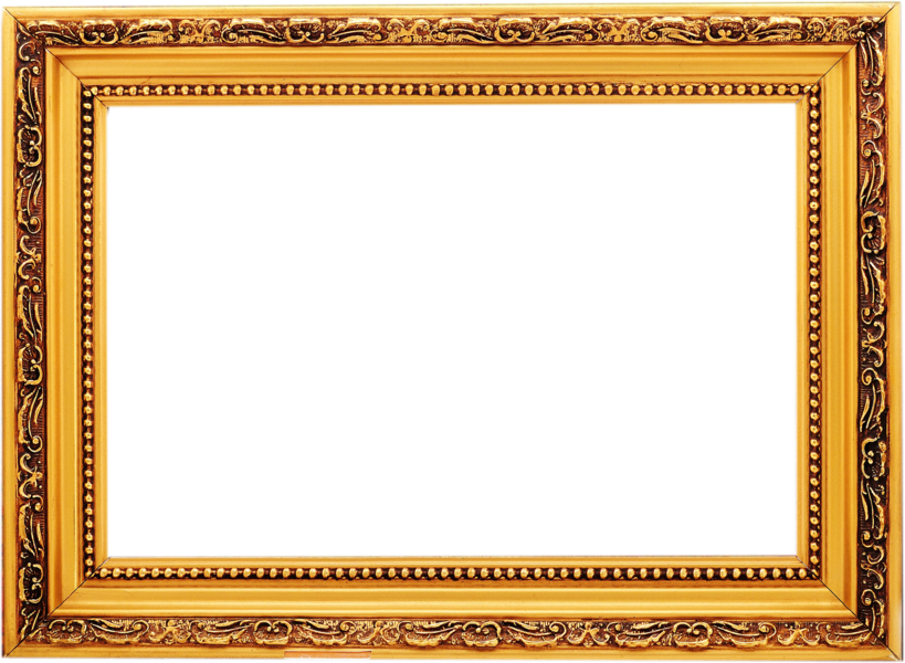 Gold Frame - Traditional Photo Frame Png (819x600), Png Download