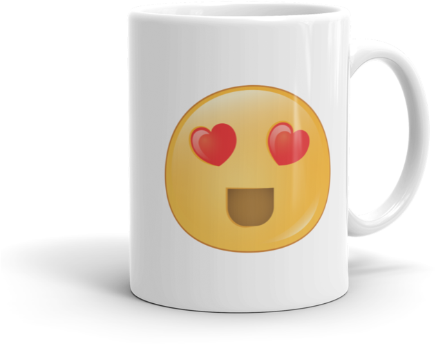 Expressive Heart Eyes Emoji Mug - Mug (720x720), Png Download