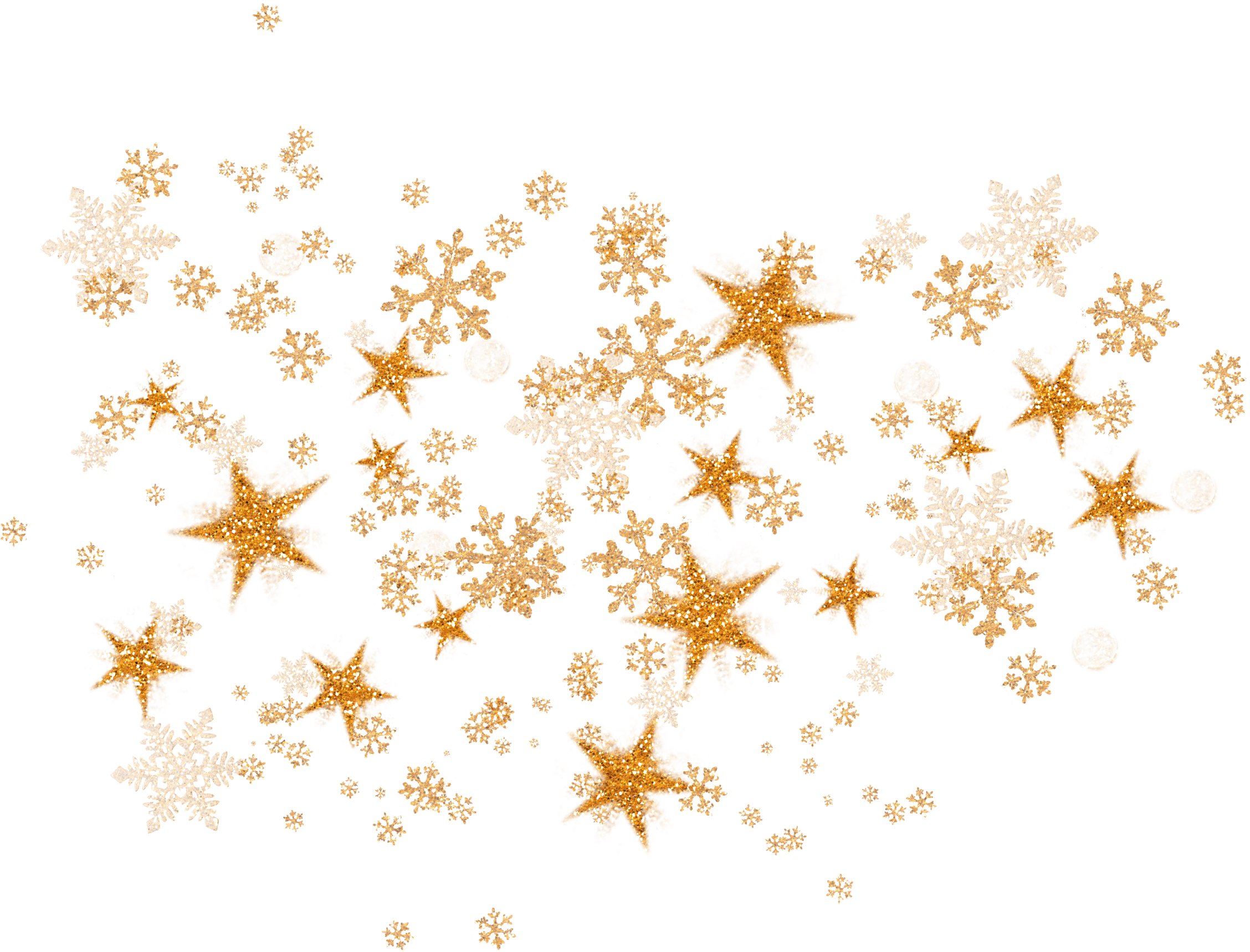 Golden Snowflakes Background Png - Clip Art (2256x1718), Png Download