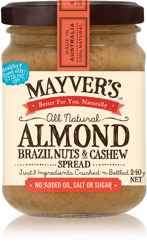 Mayver's Almond Brazil Nuts And Cashew Spread - Mayvers Cacao Super Spread (740x839), Png Download