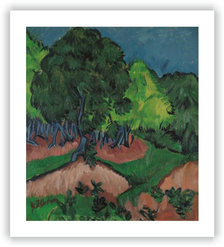 Landscape With Chestnut Tree - Landscape With Chestnut Tree Kirchner (730x800), Png Download