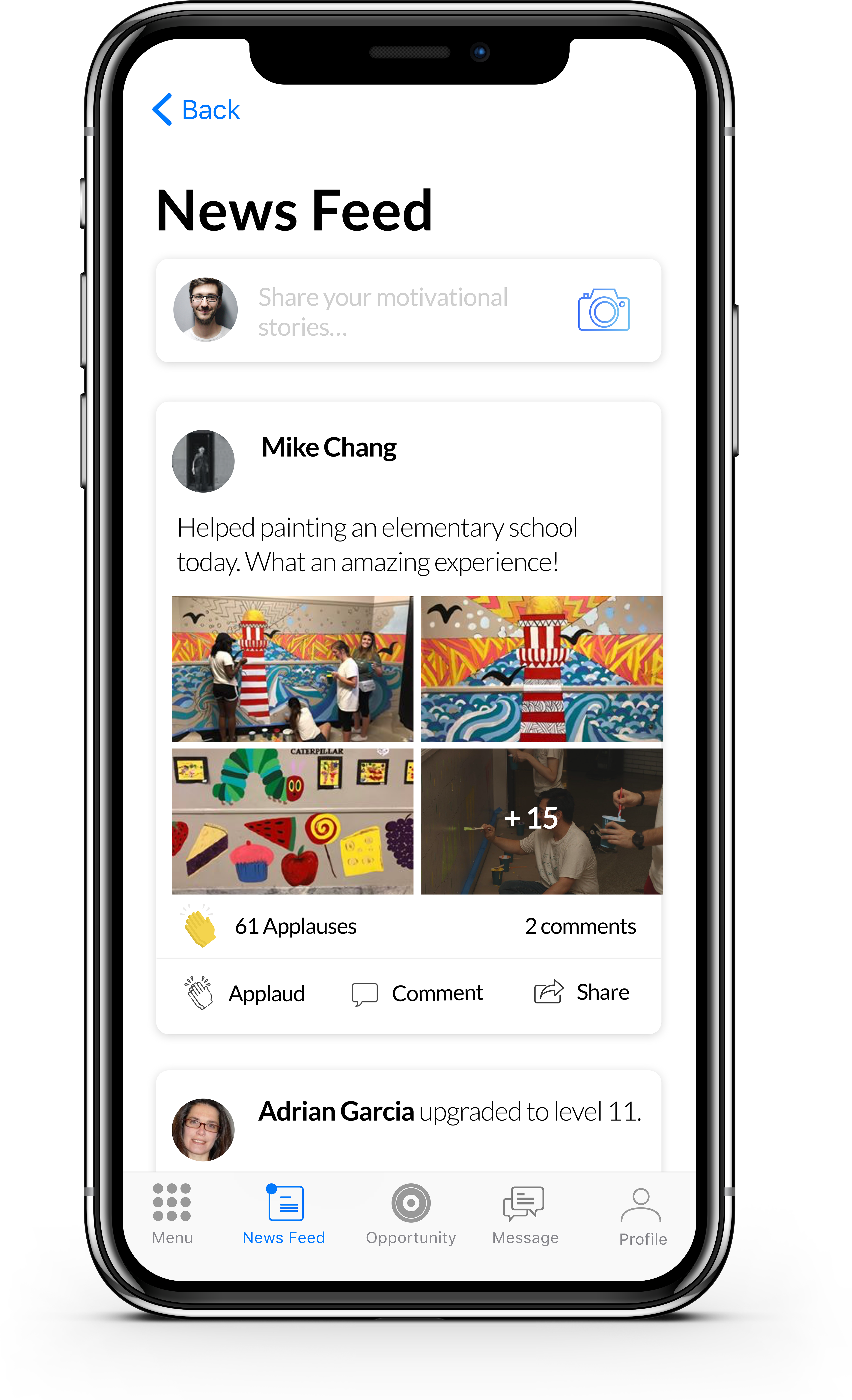 Iphone X Mockup Newsfeed (8640x7680), Png Download