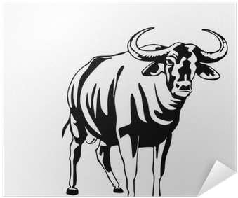 Black And White Indian Bull Vector Illustration Poster - Vector Graphics (400x400), Png Download