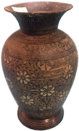 Old Indian Flower Vase - Vase (480x640), Png Download