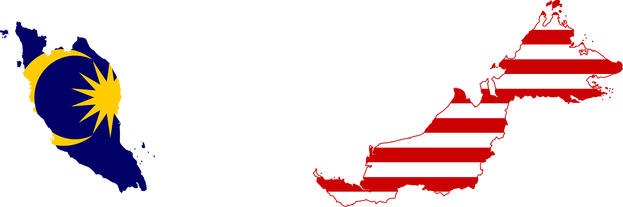 Malaysia National Flag Png - Malaysia Flag Map Png (2000x666), Png Download
