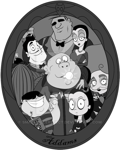 Addams Family Portrait In Frame By Smallvillereject - The Addams Family (400x502), Png Download