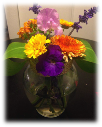 Next, We Will Add The Orange/yellow Flowers The Orange - Bouquet (335x416), Png Download