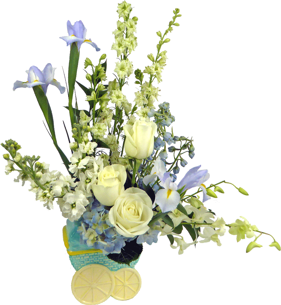 Baby Boy Carriage Bouquet - Boy (1024x1024), Png Download