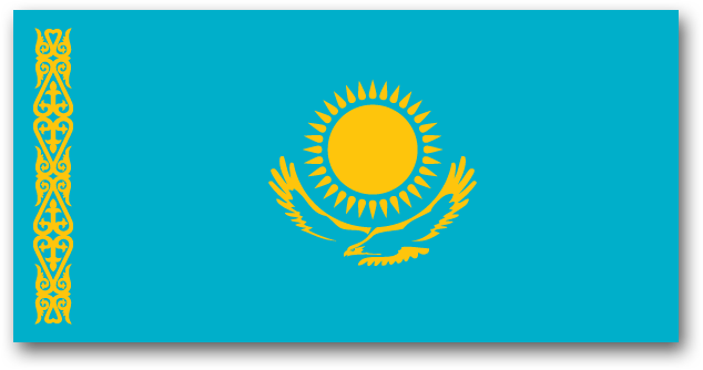 National Flag Of Kazakhstan - Kazakhstan Flag (634x334), Png Download