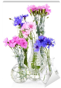 Beautiful Summer Flowers In Vases, Isolated On White - Flower (400x400), Png Download