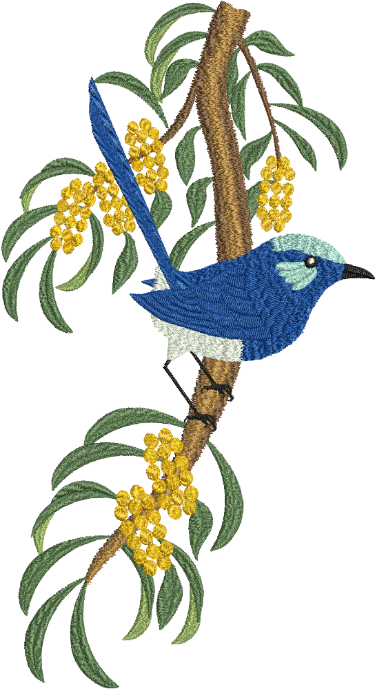 Blue Wren - 3 - 99 - Machine Embroidery Design (1000x1000), Png Download