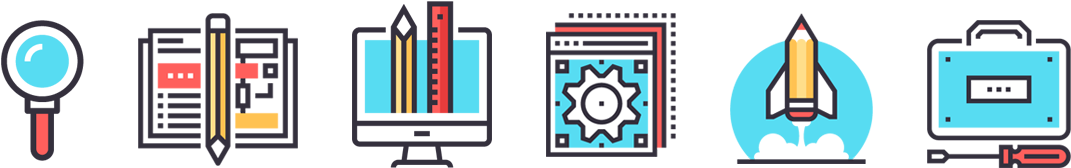 Design Process Methodology - Web Design Process (1082x238), Png Download