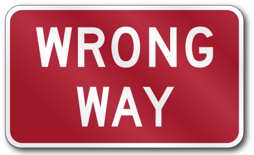 Wrong Way R5-1a - Wrong Way Street Sign (500x500), Png Download
