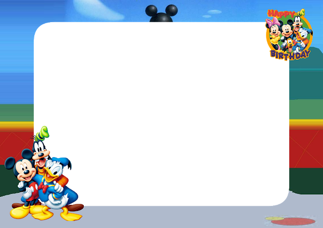 Mickey Mouse Birthday Png Frame - Birthday Photo Frame In Mickey Mouse (640x453), Png Download