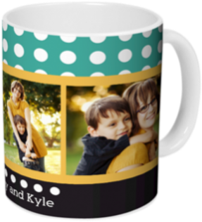 Polka Dots Photo Collage Mug - Mug Collage Design (346x347), Png Download