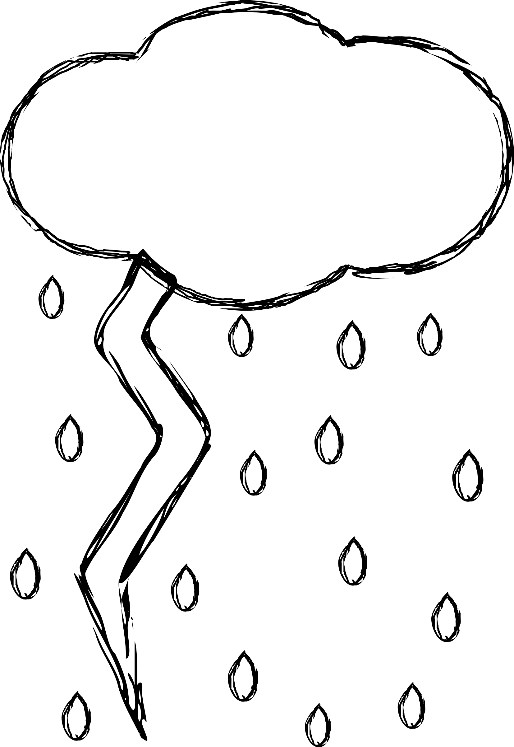 Big Image - Thunder And Lightning Drawing (1654x2400), Png Download