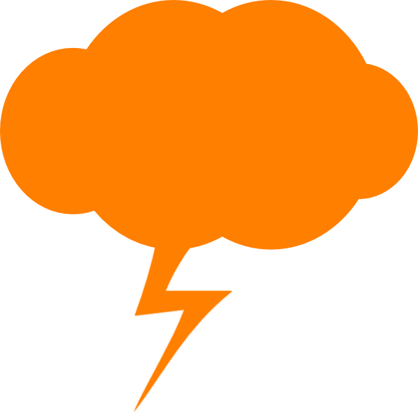 Thunder Orange Clip Art - Orange Thunder (600x595), Png Download