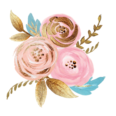 Personalised Minky Cot Blanket - Rose Gold Flower Png (390x390), Png Download