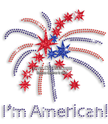 I'm American & Celebration Fireworks Iron-on Rhinestone - Insect (450x450), Png Download