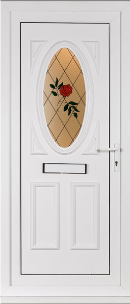 Doorsdirect2u Pvcu Acacia Rose And Diamond Lead Screen - Truro Front Door Resin Design Left Hand Hung - 920mm (600x600), Png Download