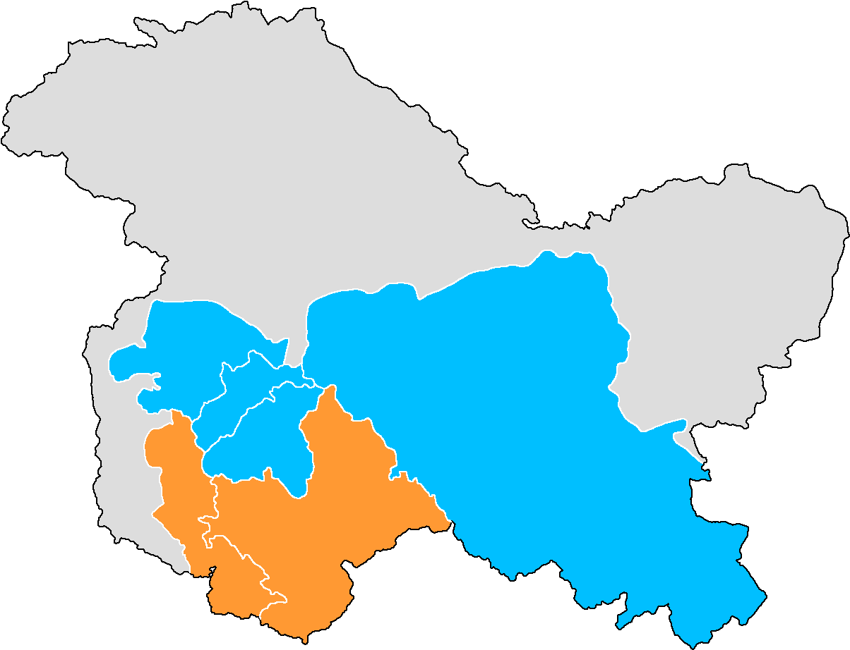 Jammu And Kashmir Assembly Election Results 2014 With - Jammu Kashmir Ladakh Map (1400x1000), Png Download