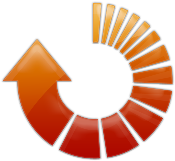 Orange Circle Arrow Icon (420x420), Png Download