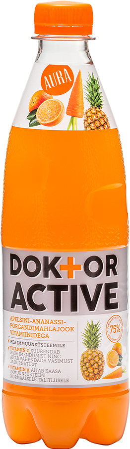 Dr Active Orange, Pineapple & Carrot Juice Drink With - Doktor Active Drinks (400x916), Png Download