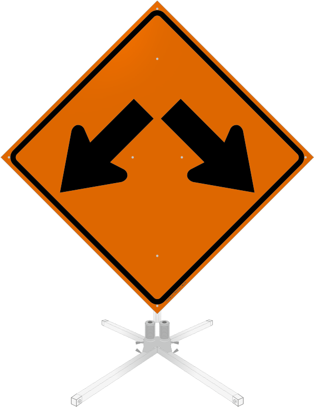 Arrow Left And Right Symbol Roll-up Sign - Blank Orange Traffic Sign (628x800), Png Download