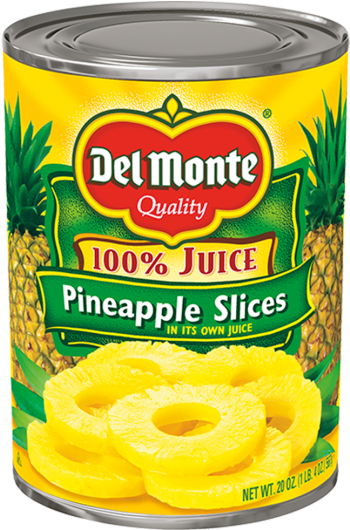 Del Monte® Sliced Pineapple In Juice - Del Monte Peach Half (576x529), Png Download