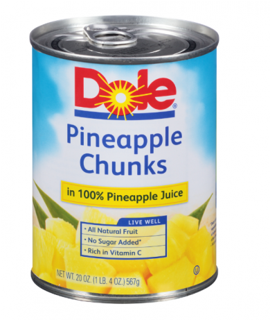 Dole Pineapple Chunks In 100% Pineapple Juice - Dole Pineapple Chunks (736x460), Png Download