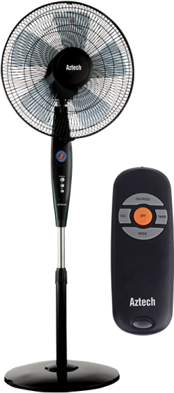Aztech Airvelo 16” Stand Fan With Remote Control Copy - Mechanical Fan (600x600), Png Download