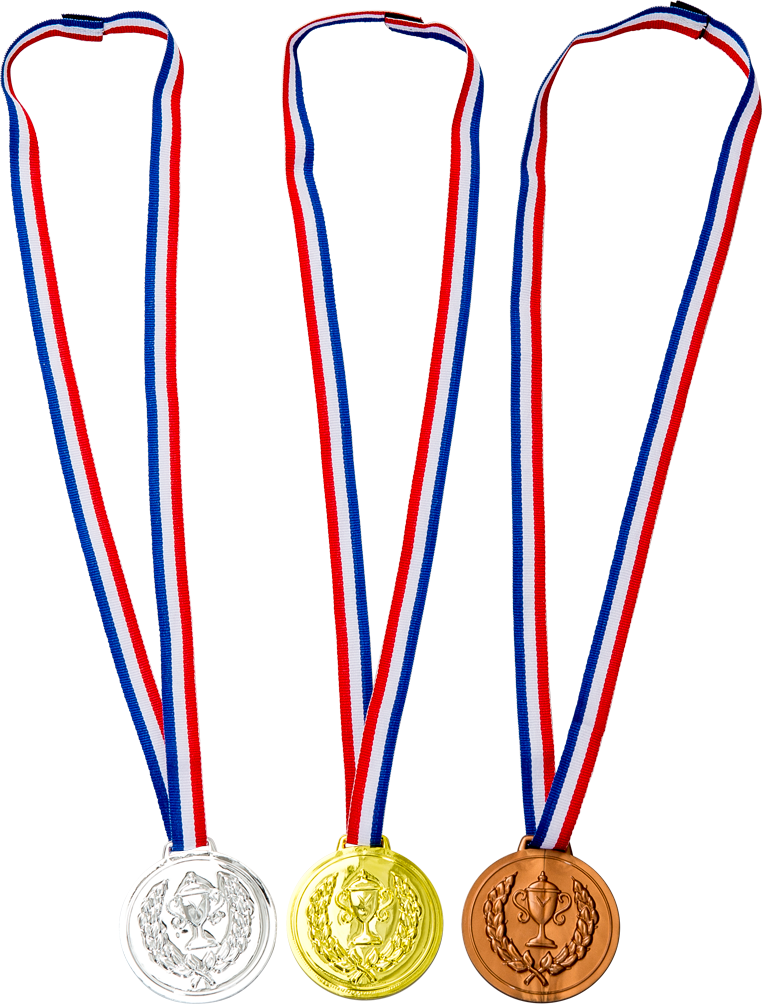 Gold Silver Bronze Medals 3pcs, , Large - Silver (762x1004), Png Download