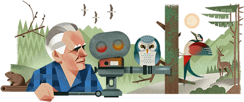 Heinz Sielmann's 101st Birthday - Heinz Sielmann Google Doodle (550x220), Png Download