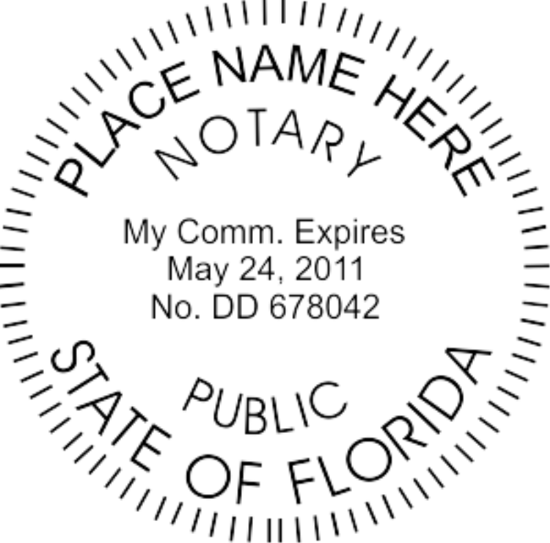 Long Reach Desk Seal Insert - Notary Public Stamp Florida (800x789), Png Download