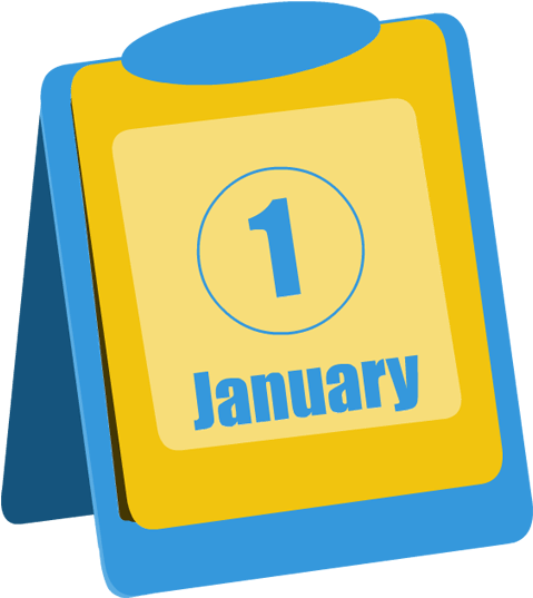 Clip Art New Year 1st January Date Calendar - Calendar (600x630), Png Download