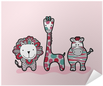 Cute Group Of Wild Animal Friends For Newborn Or Birthday - Birthday (400x400), Png Download