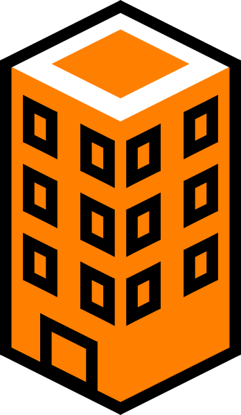 Office Building Orange Clip Art - Clip Art Office Building (348x599), Png Download