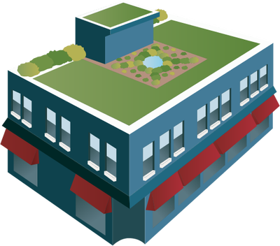 Ian Symbol Urban Green Roof 2 - Green Roof Icon Vector (400x352), Png Download