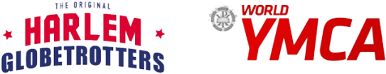 Harlem Globetrotters - World Ymca - Harlem Globetrotters (600x223), Png Download