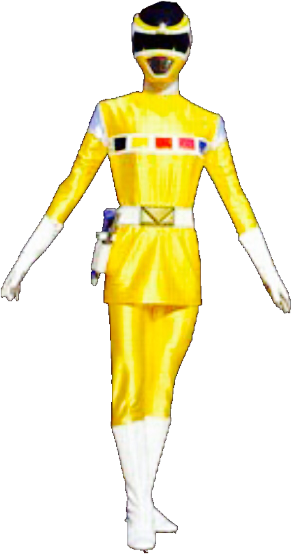 Yellow Space Ranger & Mega Yellow - Power Rangers In Space Yellow (640x1136), Png Download