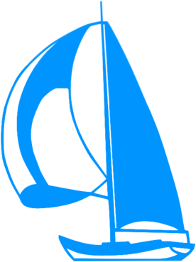 Sailboat Silhouette - Blue Sail Boat Logo (390x390), Png Download