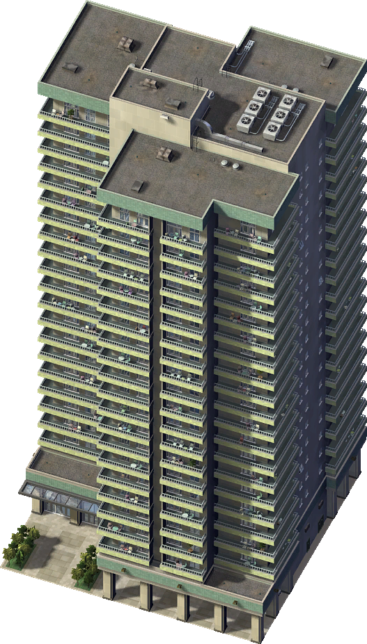 Leonid Apartment Complex - Simcity Building (527x926), Png Download