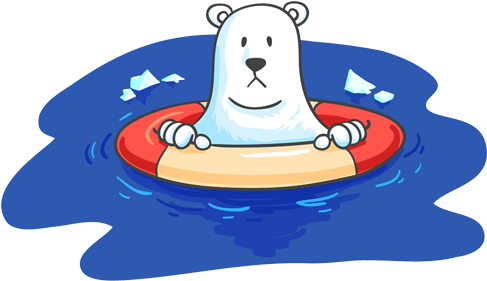 Climate Change - Climate Change Polar Bear Clipart (500x350), Png Download